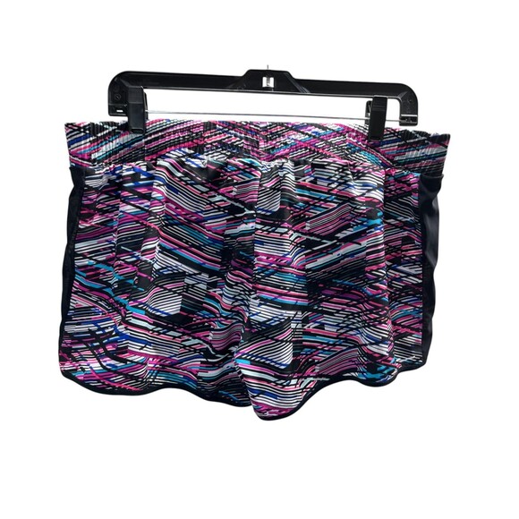 Fabletics Shorts Women's Size Large Purple Stripes Stretch Waist - Picture 2 of 5